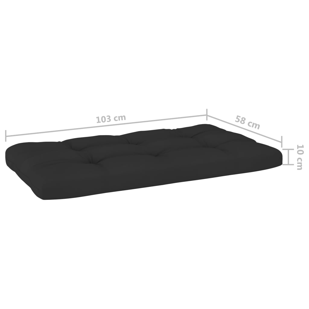 Set Divani in Pallet con Cuscini 6 pz in Pino Impregnato Nero | homemem39