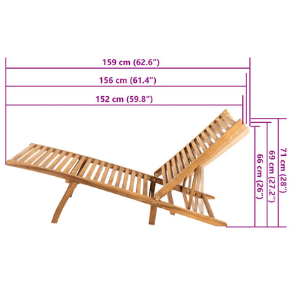 Lettino Prendisole in Legno Massello di Teak - homemem39