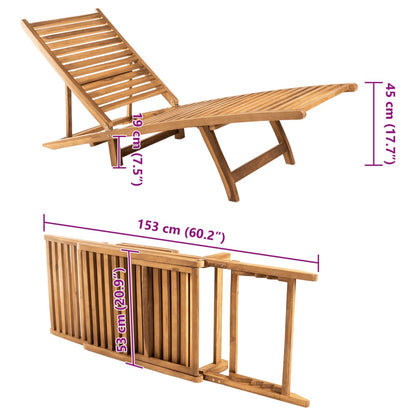 Lettino Prendisole in Legno Massello di Teak - homemem39