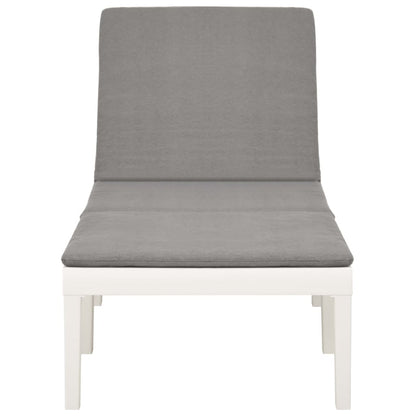 Lettino Prendisole con Cuscino Plastica Bianco - homemem39