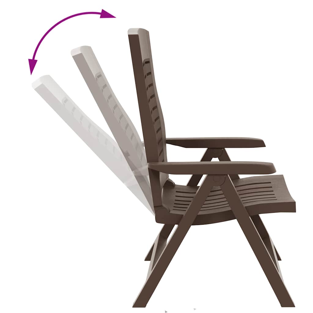 Sedie Reclinabili da Giardino 2 pz in Plastica Mocca