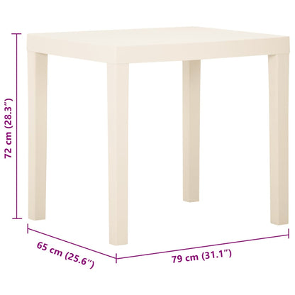 Tavolo da Giardino Bianco 79x65x72 cm in Plastica | homemem39