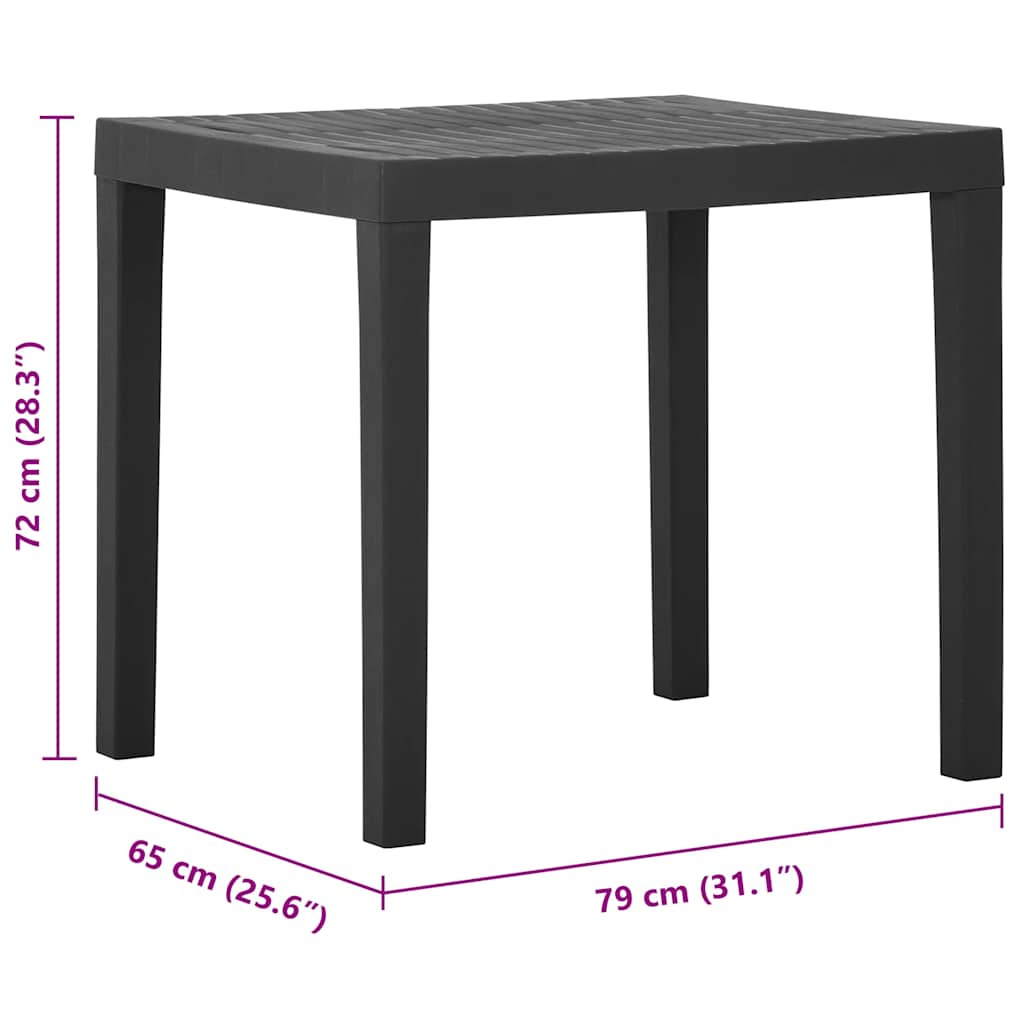 Tavolo da Giardino Grigio 79x65x72 cm in Plastica | homemem39