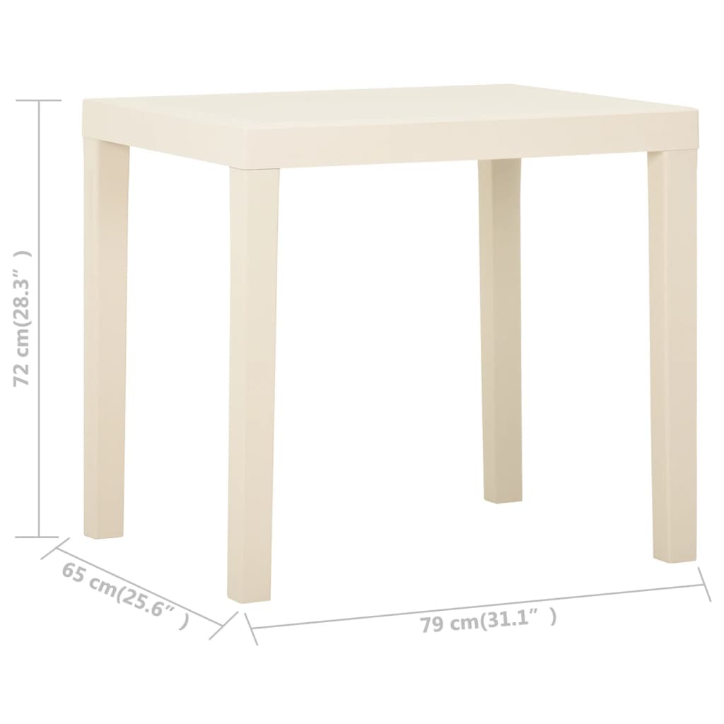 Tavolo da Giardino Bianco 79x65x72 cm in Plastica | homemem39