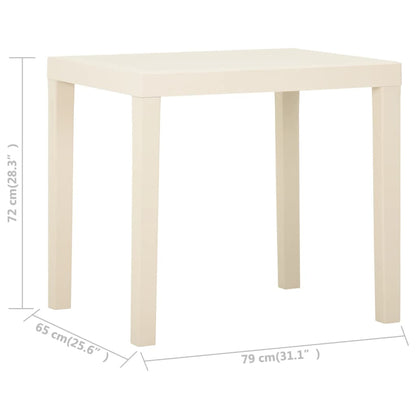 Tavolo da Giardino Bianco 79x65x72 cm in Plastica | homemem39