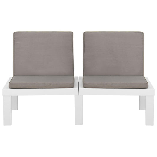 Panchina da Giardino con Cuscino in Plastica Bianca | homemem39