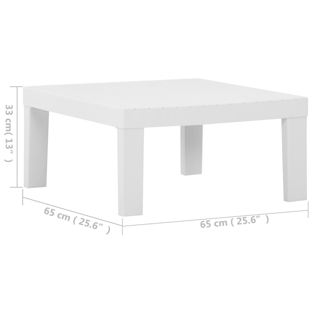 Tavolino da Salotto per Giardino in Plastica Bianco | homemem39