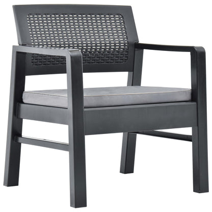 Set Divani da Giardino con Cuscini 3 pz in Plastica Grigio | homemem39