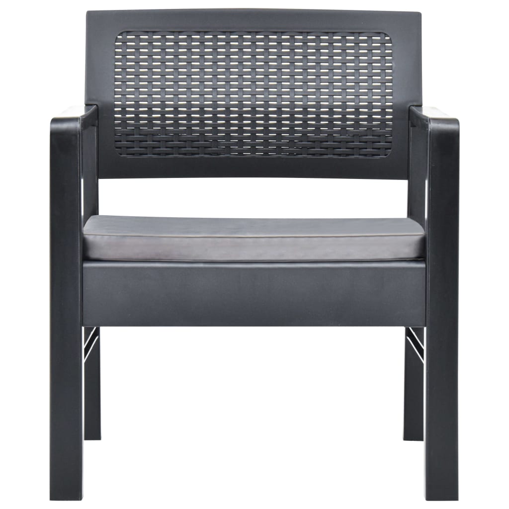 Set Divani da Giardino con Cuscini 3 pz in Plastica Grigio - homemem39