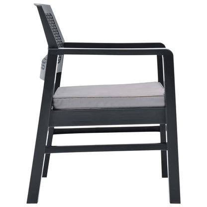 Set Divani da Giardino con Cuscini 3 pz in Plastica Grigio - homemem39