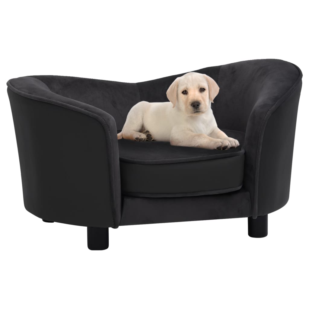 Divano per Cani Nero 69x49x40 cm in Peluche e Similpelle - homemem39