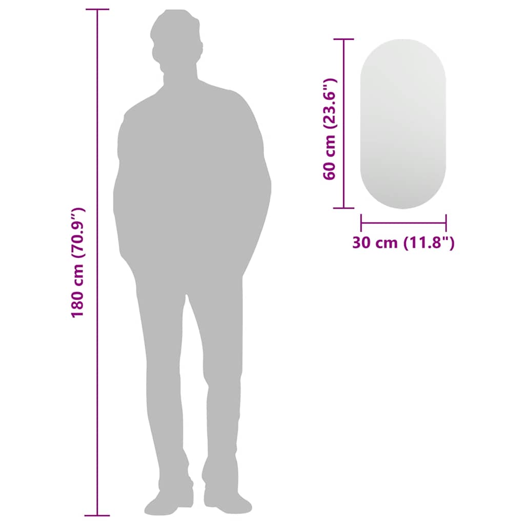 Specchio 60x30 cm in Vetro - homemem39