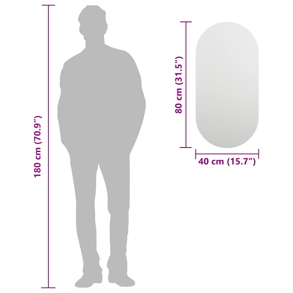 Specchio 80x40 cm in Vetro - homemem39