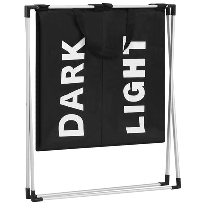 Portabiancheria a 2 Sezioni Nero