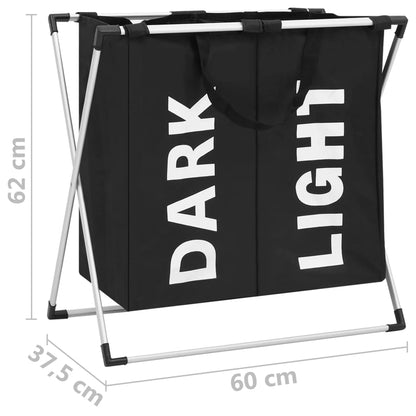 Portabiancheria a 2 Sezioni Nero