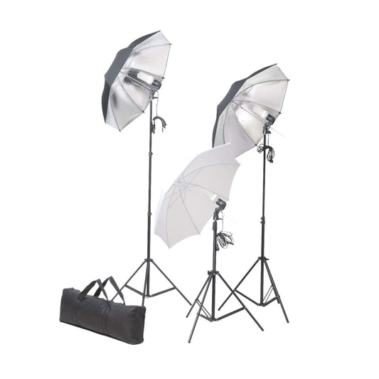 Kit Studio Fotografico con Luci Ombrelli Fondale e Riflettore | homemem39