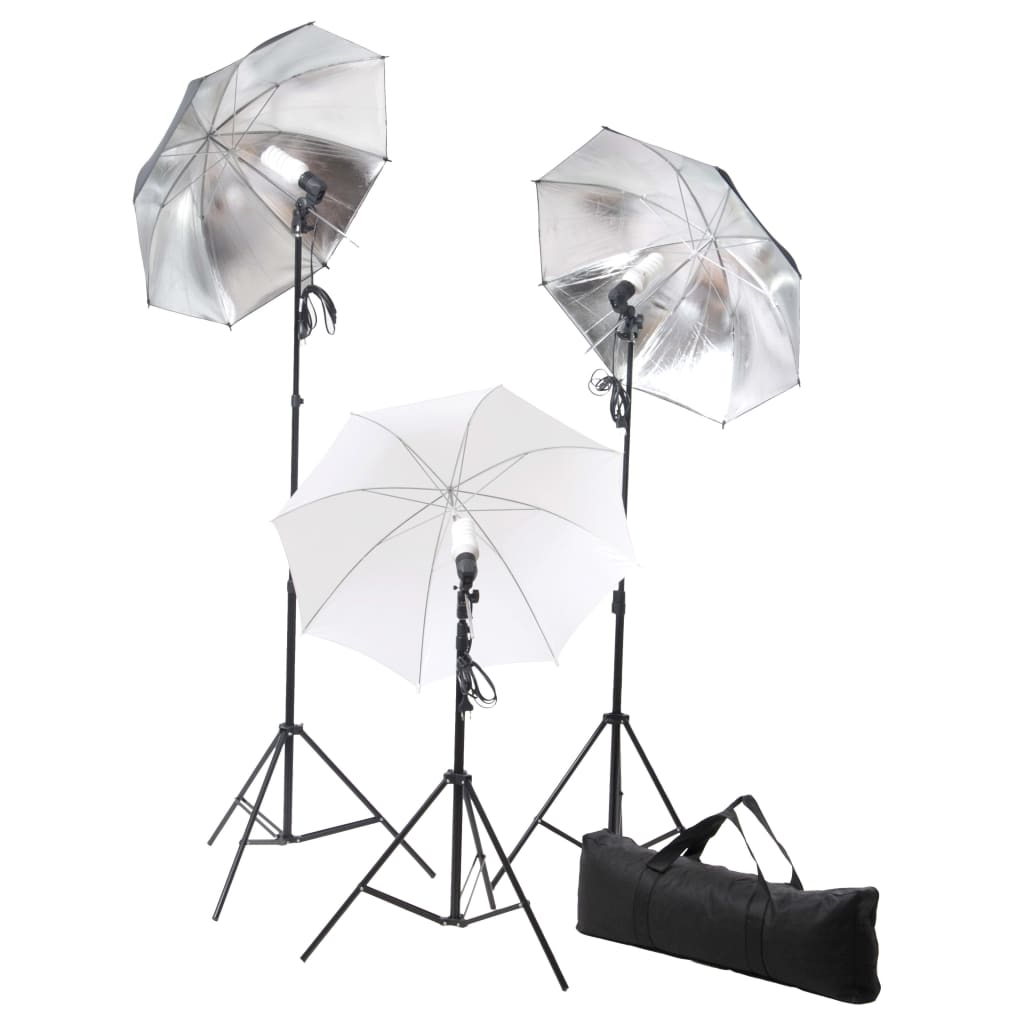 Kit Studio Fotografico con Luci Ombrelli Fondale e Riflettore | homemem39