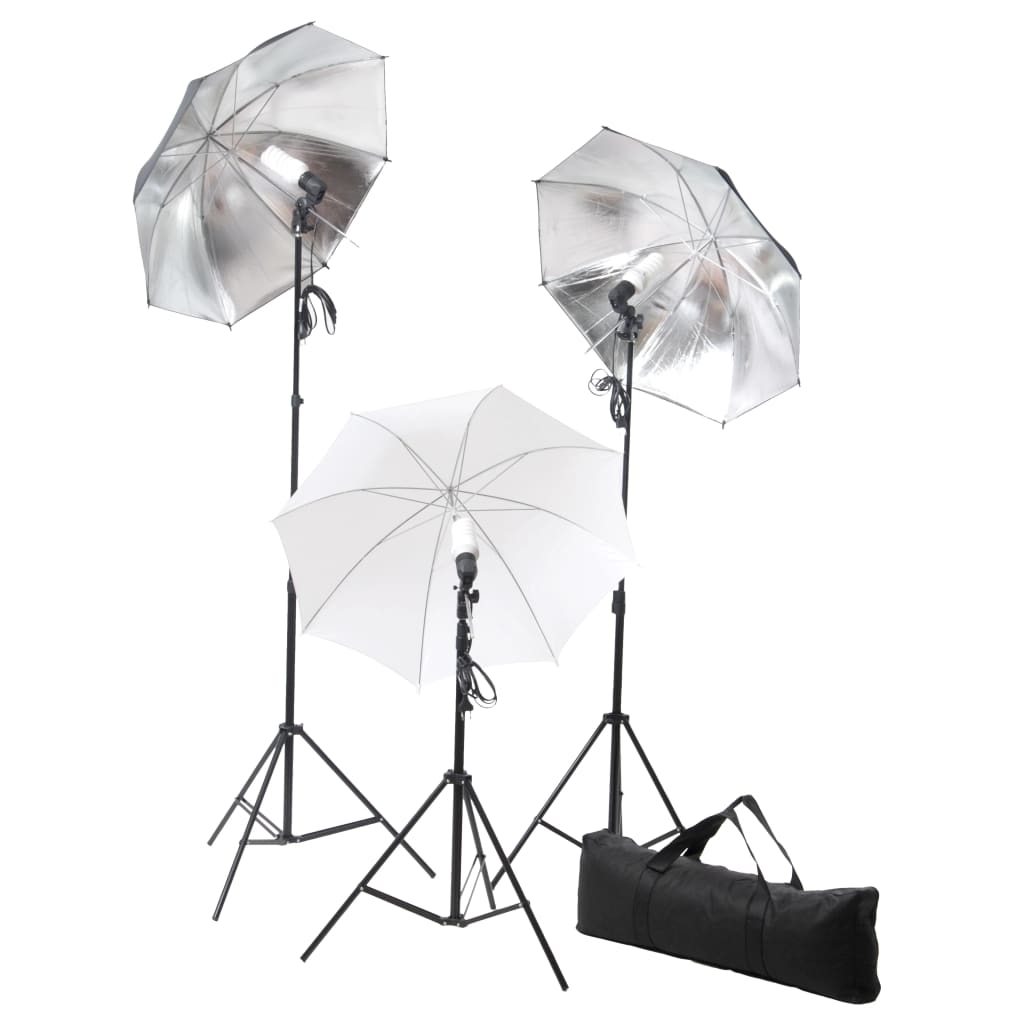 Kit Studio Fotografico con Luci Ombrelli Fondale e Riflettore | homemem39
