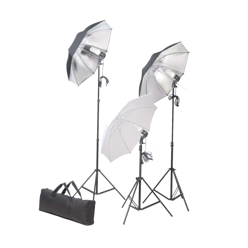 Kit Studio Fotografico con Luci Ombrelli Fondale e Riflettore | homemem39
