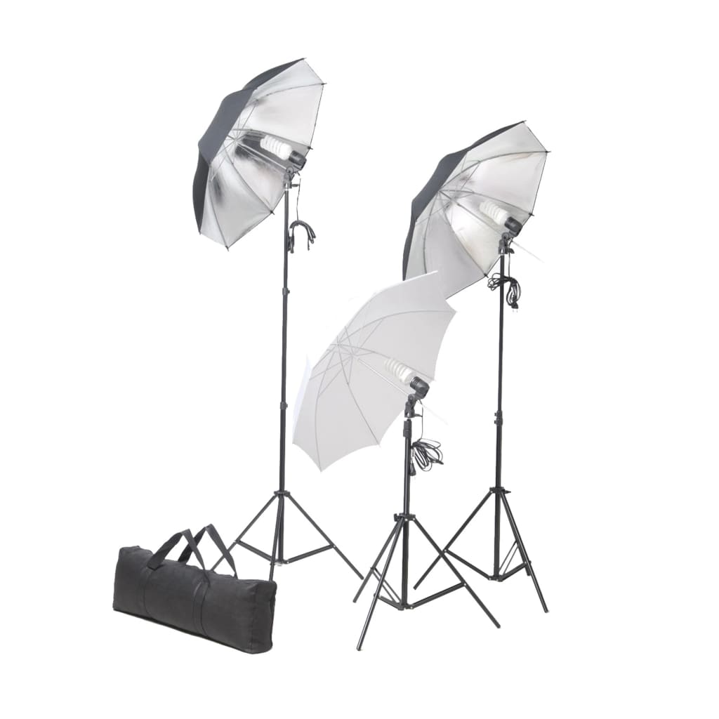 Kit Studio Fotografico con Luci Ombrelli Fondale e Riflettore | homemem39