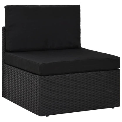 Set Divani da Giardino 9 pz con Cuscini in Polyrattan Nero | homemem39