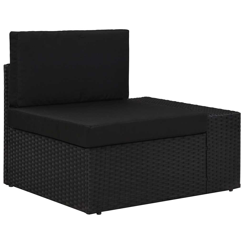 Set Divani da Giardino 9 pz con Cuscini in Polyrattan Nero | homemem39