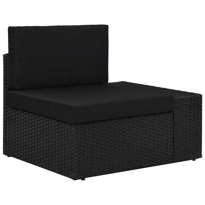 Set Divani da Giardino 9 pz con Cuscini in Polyrattan Nero | homemem39