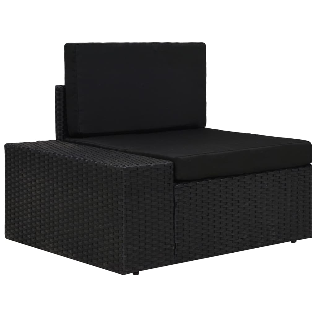 Set Divani da Giardino 9 pz con Cuscini in Polyrattan Nero | homemem39