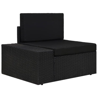 Set Divani da Giardino 9 pz con Cuscini in Polyrattan Nero | homemem39