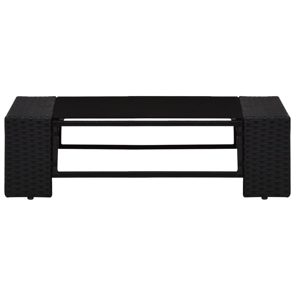 Set Divani da Giardino 9 pz con Cuscini in Polyrattan Nero | homemem39