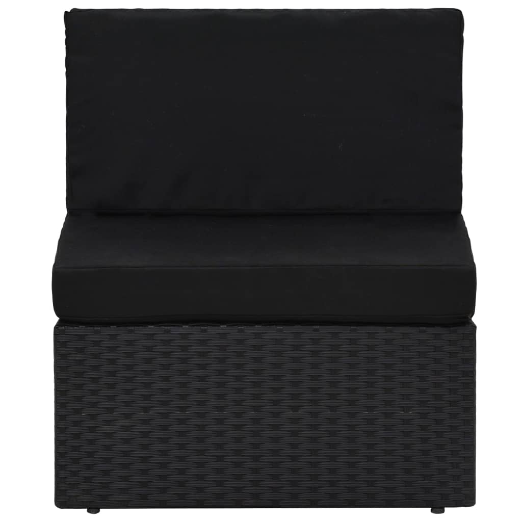 Set Divani da Giardino 6 pz con Cuscini in Polyrattan Nero | homemem39