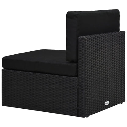 Set Divani da Giardino 6 pz con Cuscini in Polyrattan Nero | homemem39