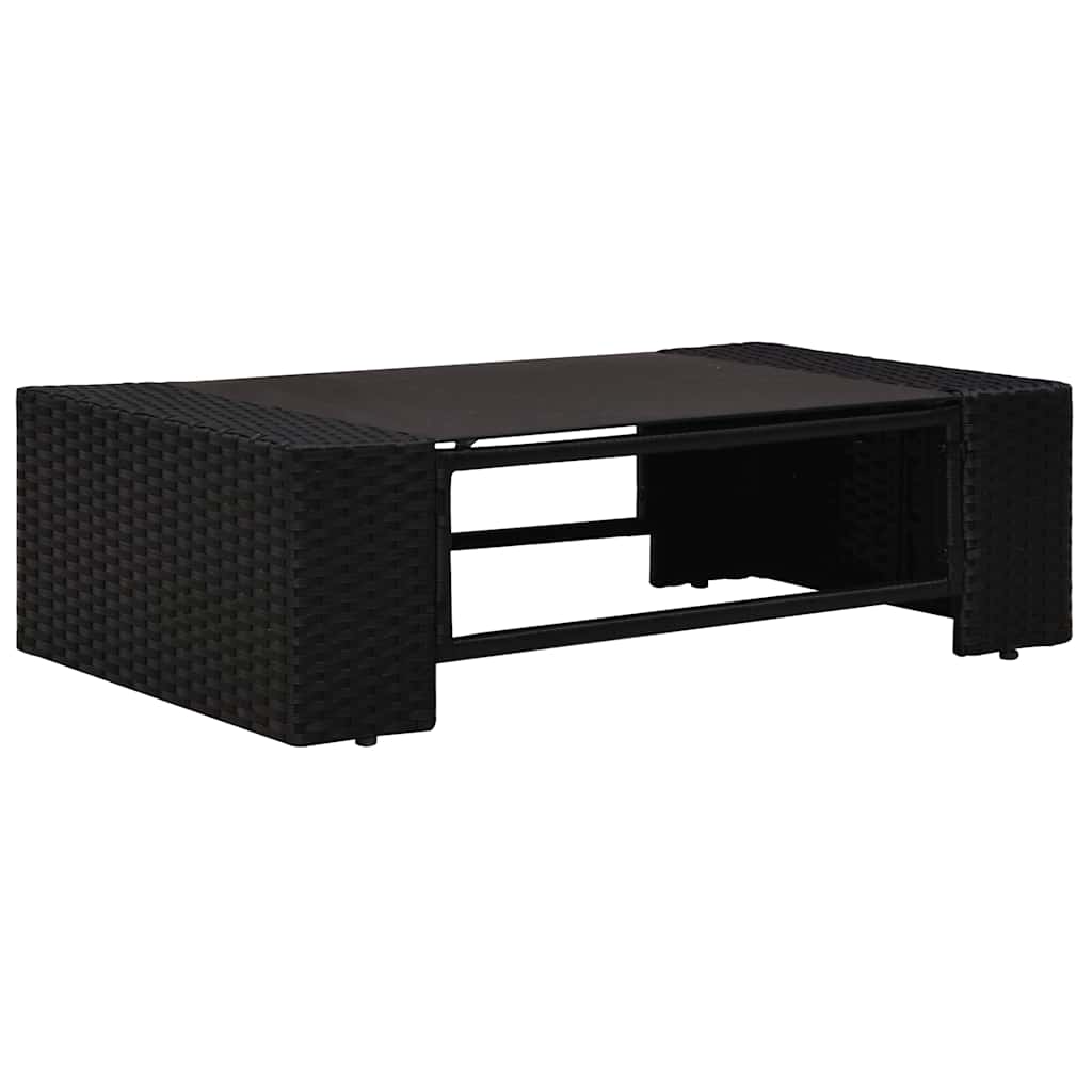 Set Divani da Giardino 6 pz con Cuscini in Polyrattan Nero | homemem39