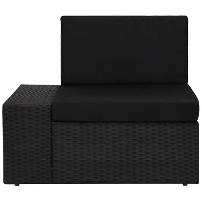 Set Divani da Giardino 6 pz con Cuscini in Polyrattan Nero | homemem39