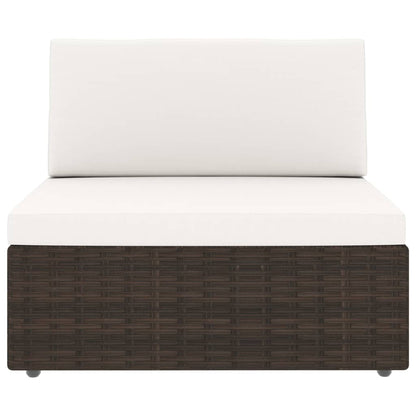 Set Divani da Giardino 5 pz con Cuscini in Polyrattan Marrone | homemem39