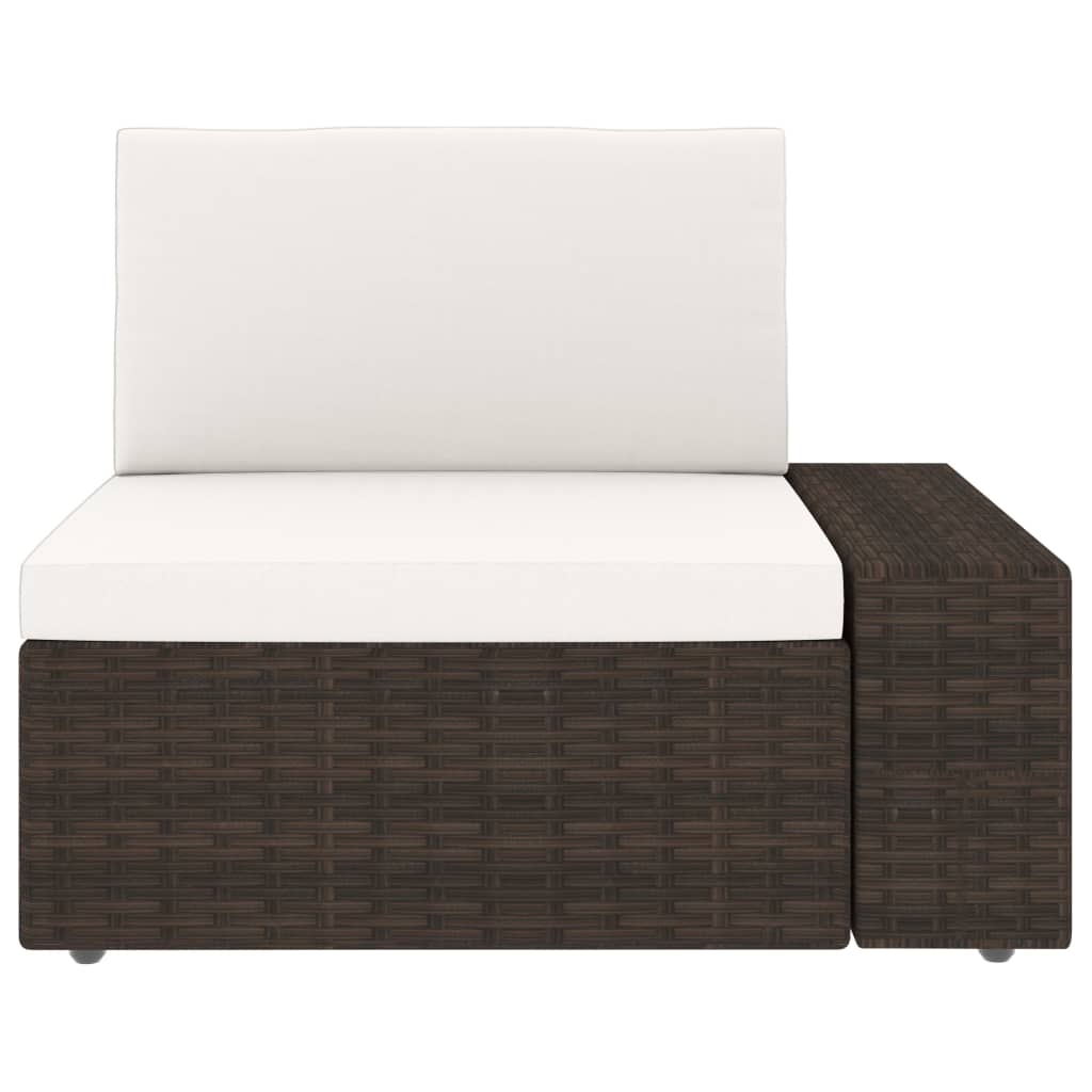 Set Divani da Giardino 5 pz con Cuscini in Polyrattan Marrone | homemem39