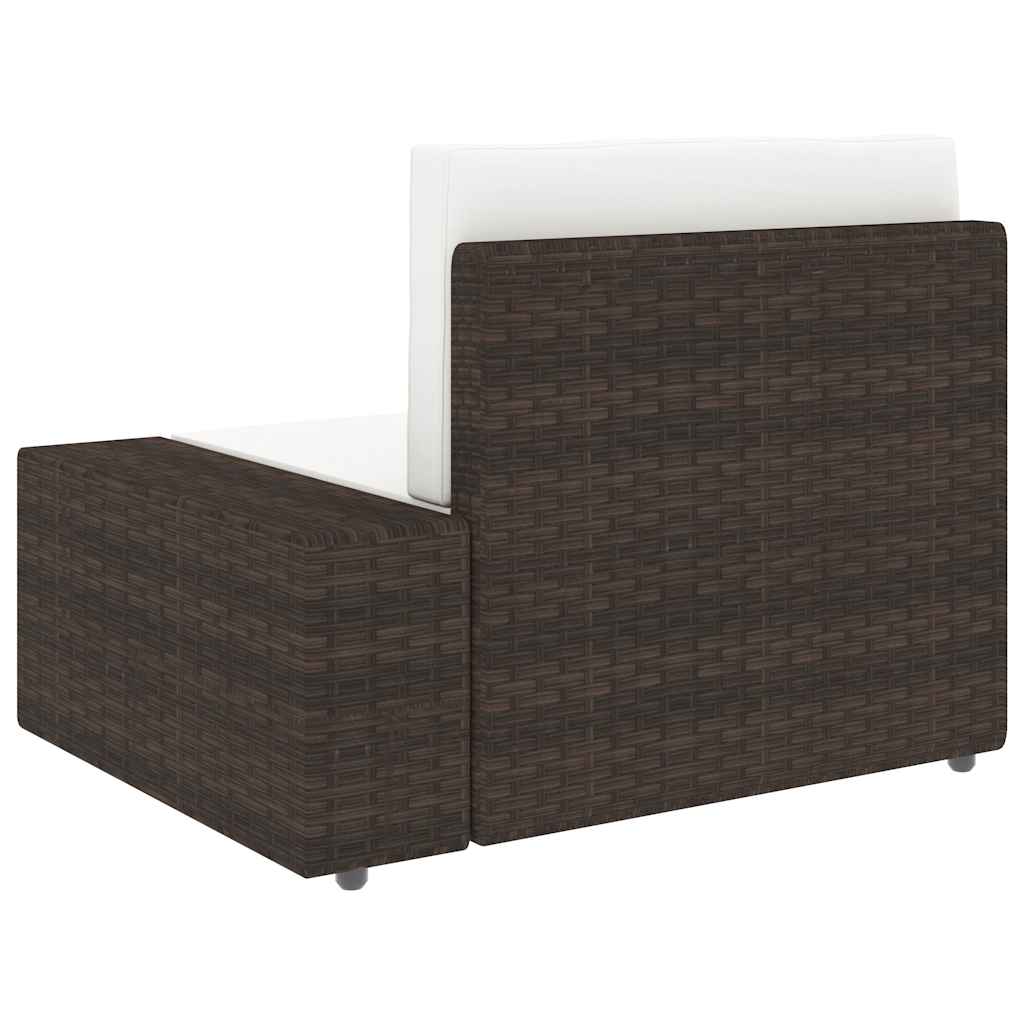 Set Divani da Giardino 5 pz con Cuscini in Polyrattan Marrone