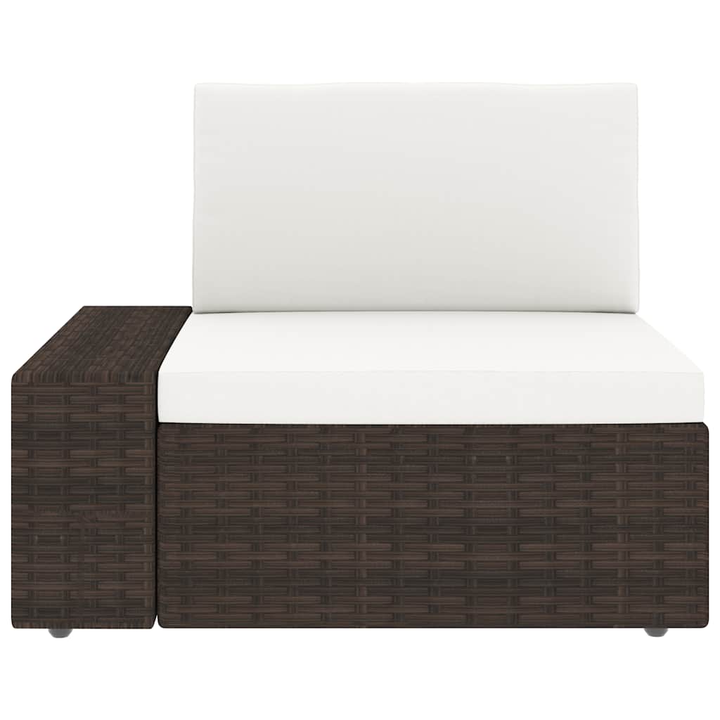 Set Divani da Giardino 5 pz con Cuscini in Polyrattan Marrone | homemem39