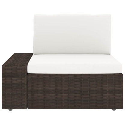 Set Divani da Giardino 5 pz con Cuscini in Polyrattan Marrone | homemem39