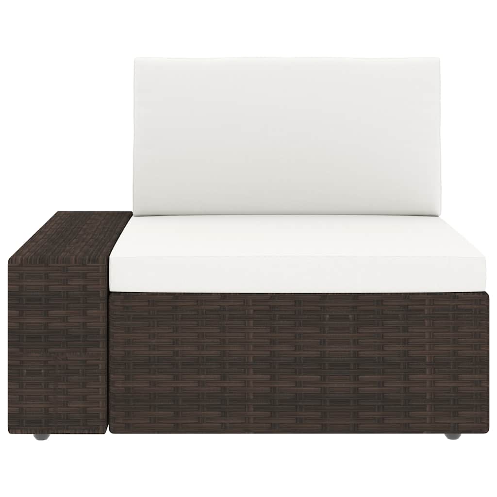 Set Divani da Giardino 5 pz con Cuscini in Polyrattan Marrone