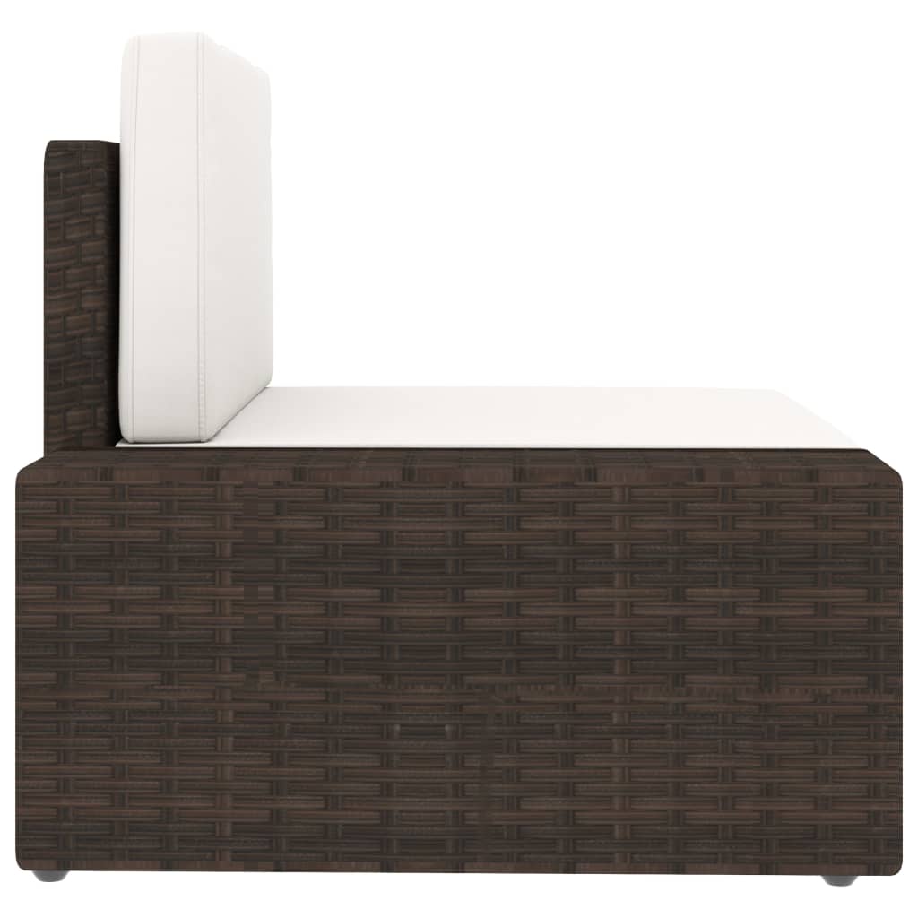 Set Divani da Giardino 5 pz con Cuscini in Polyrattan Marrone | homemem39