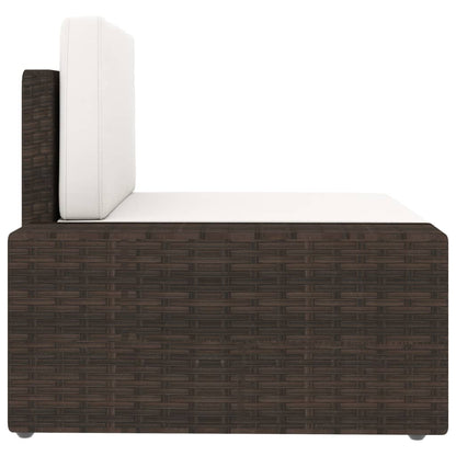 Set Divani da Giardino 5 pz con Cuscini in Polyrattan Marrone | homemem39
