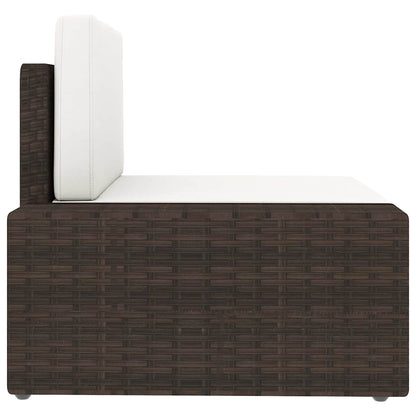 Set Divani da Giardino 5 pz con Cuscini in Polyrattan Marrone