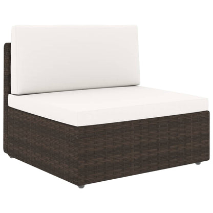 Set Divani da Giardino 6 pz con Cuscini in Polyrattan Marrone | homemem39