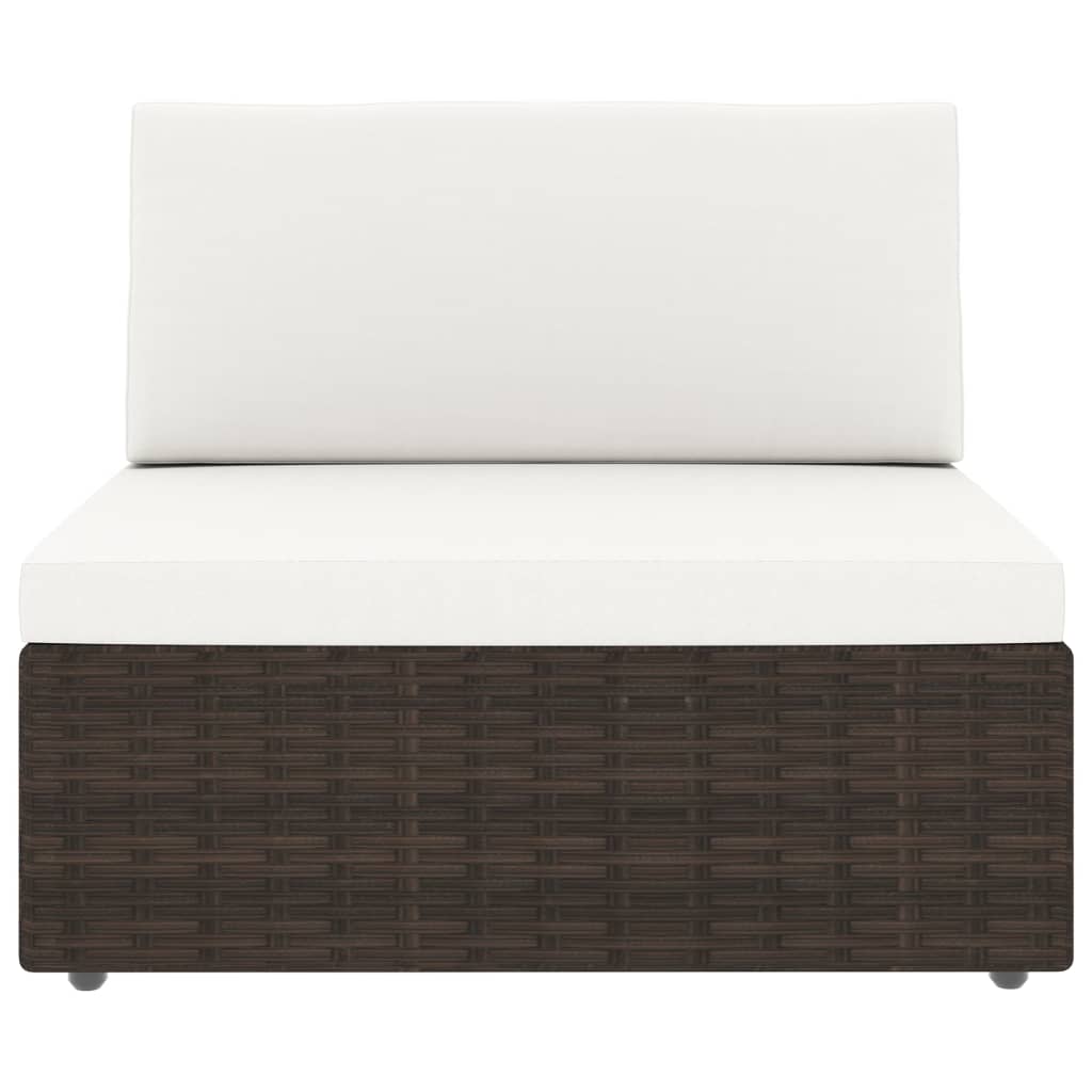 Set Divani da Giardino 6 pz con Cuscini in Polyrattan Marrone | homemem39