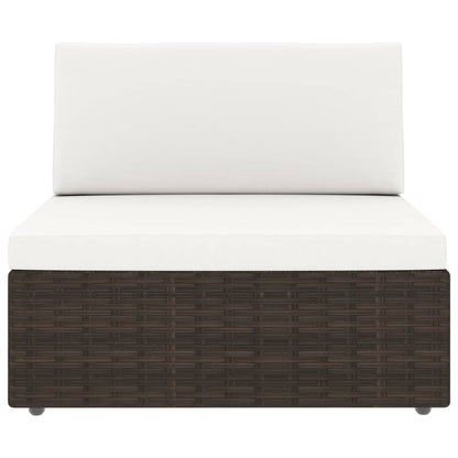Set Divani da Giardino 6 pz con Cuscini in Polyrattan Marrone | homemem39