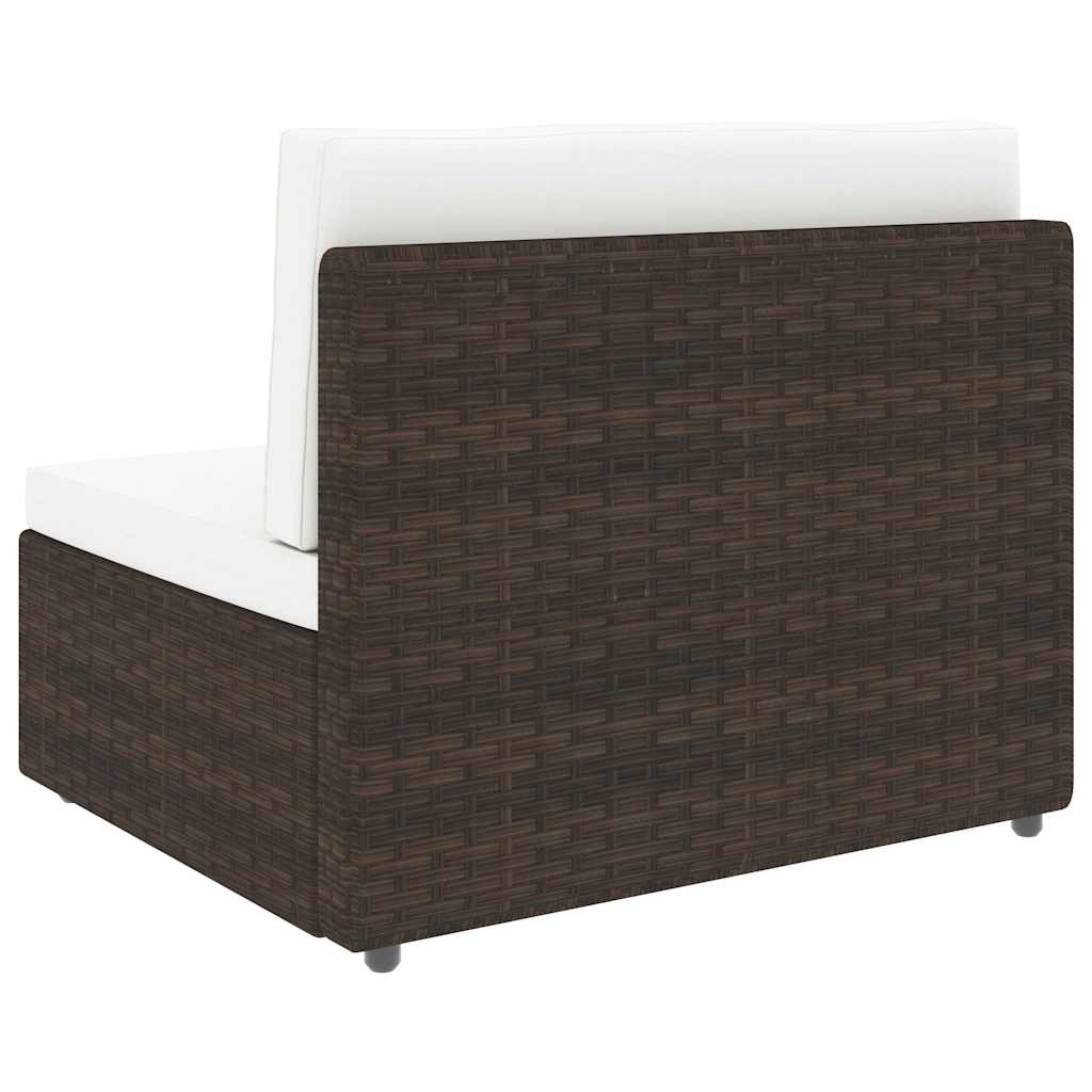 Set Divani da Giardino 6 pz con Cuscini in Polyrattan Marrone | homemem39