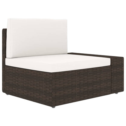 Set Divani da Giardino 6 pz con Cuscini in Polyrattan Marrone | homemem39