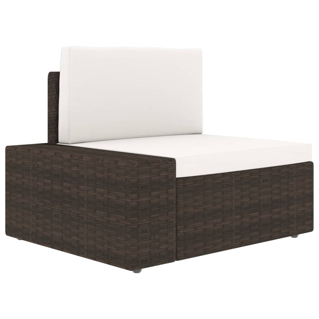 Set Divani da Giardino 6 pz con Cuscini in Polyrattan Marrone | homemem39