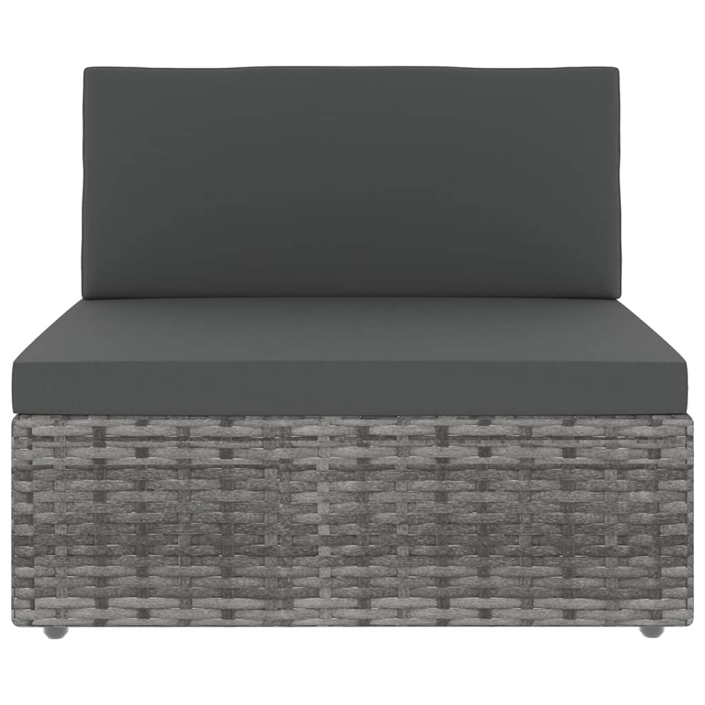 Set Divani da Giardino 5 pz con Cuscini in Polyrattan Grigio | homemem39